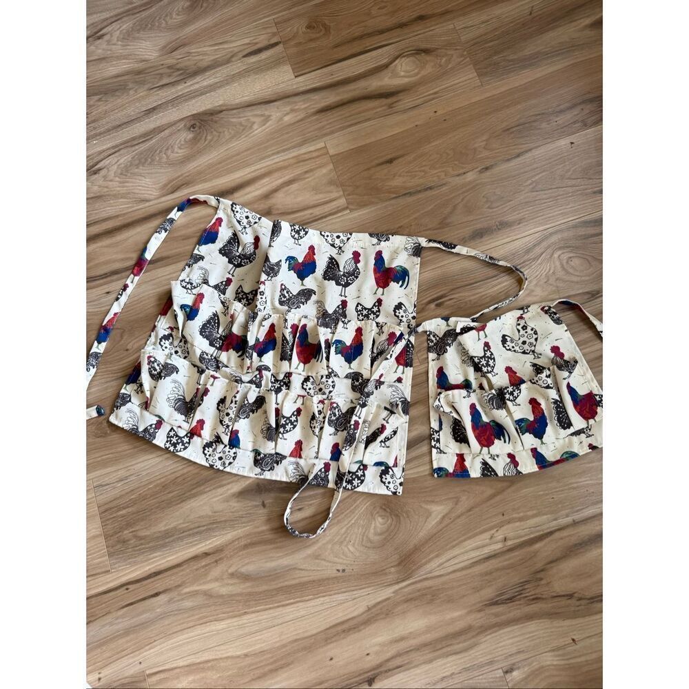 Mommy And Me Pockets Chicken Egg Collecting Protective Aprons Set of 2